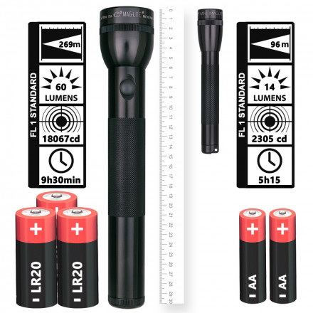 Lampe torche ultra-compacte - M3A - 2 piles AAA - 12 cm - Noir - Super mini  Maglite